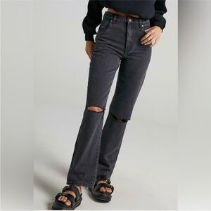 Rolla’s Original High Rise Straight in Stone Black 100% Cotton 26